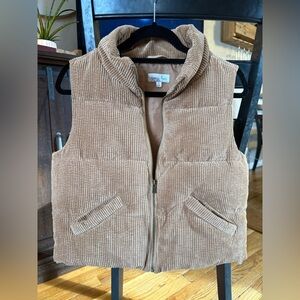 Grace & Lace Tan Corduroy Vest